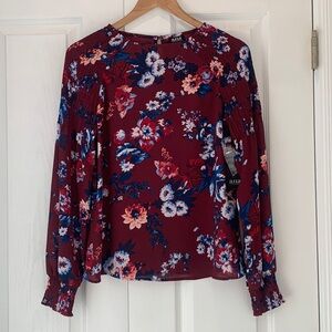 Ana Long Sleeve Floral Top size XS NWT
